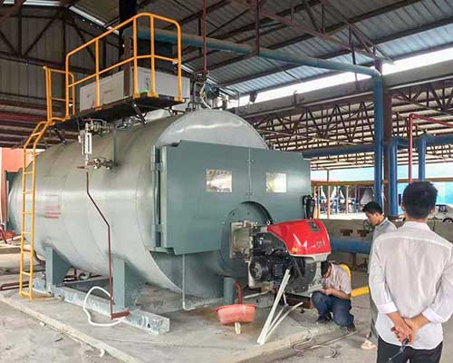 Condensing steam boiler